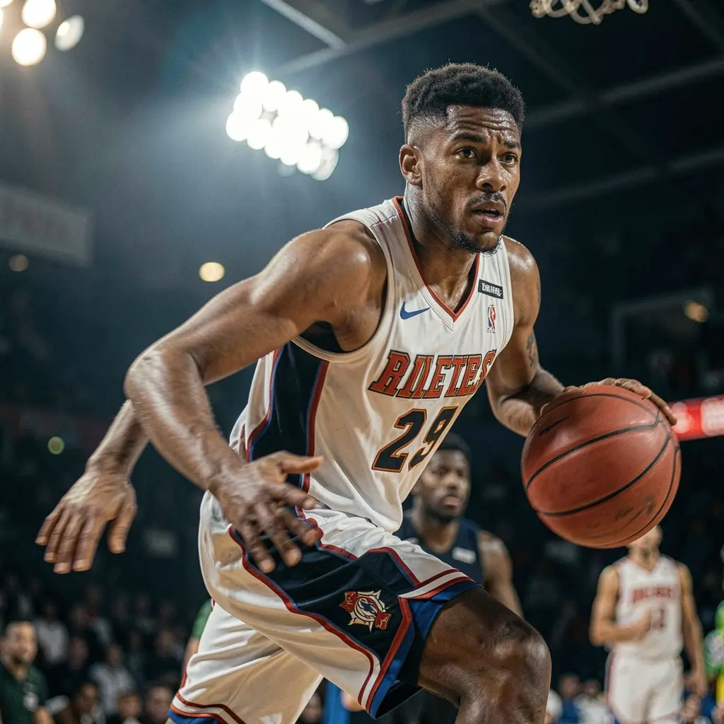 Intense basketball moment with a player driving through defenders in a packed arena highlighting the excitement of live sports betting on DIAMONDJL in the Philippines